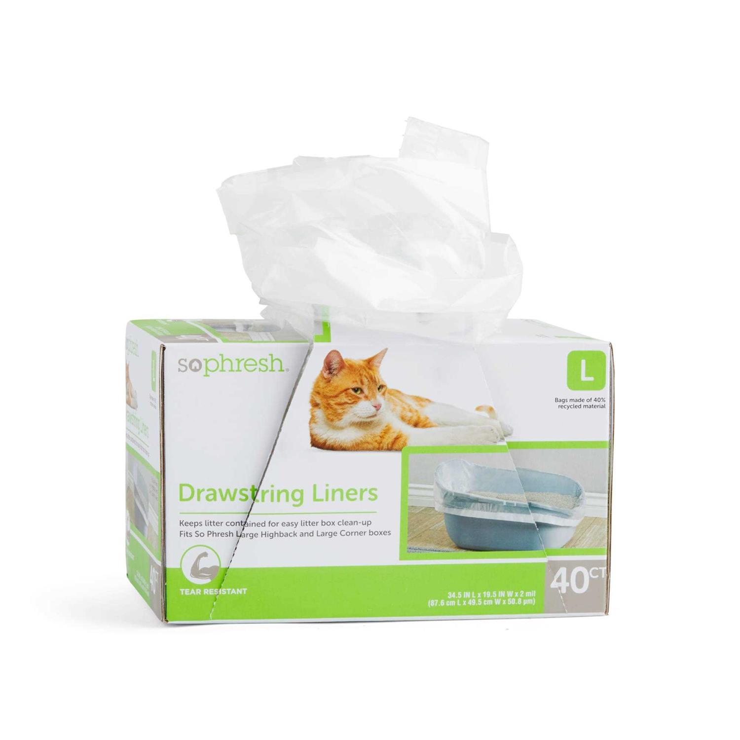 So Phresh Drawstring Liners for Highback Boxes for Cats