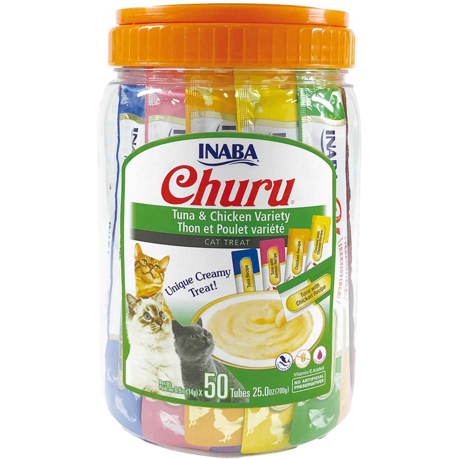 Inaba Churu Puree Cat Treat Variety Pack Tuna & Chicken
