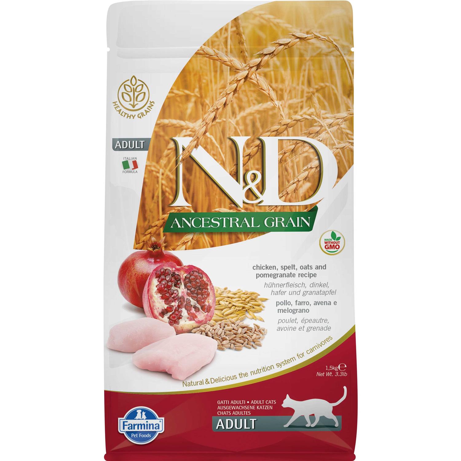 Farmina N&D Ancestral Grain Chicken & Pomegranate Adult Dry Cat Food