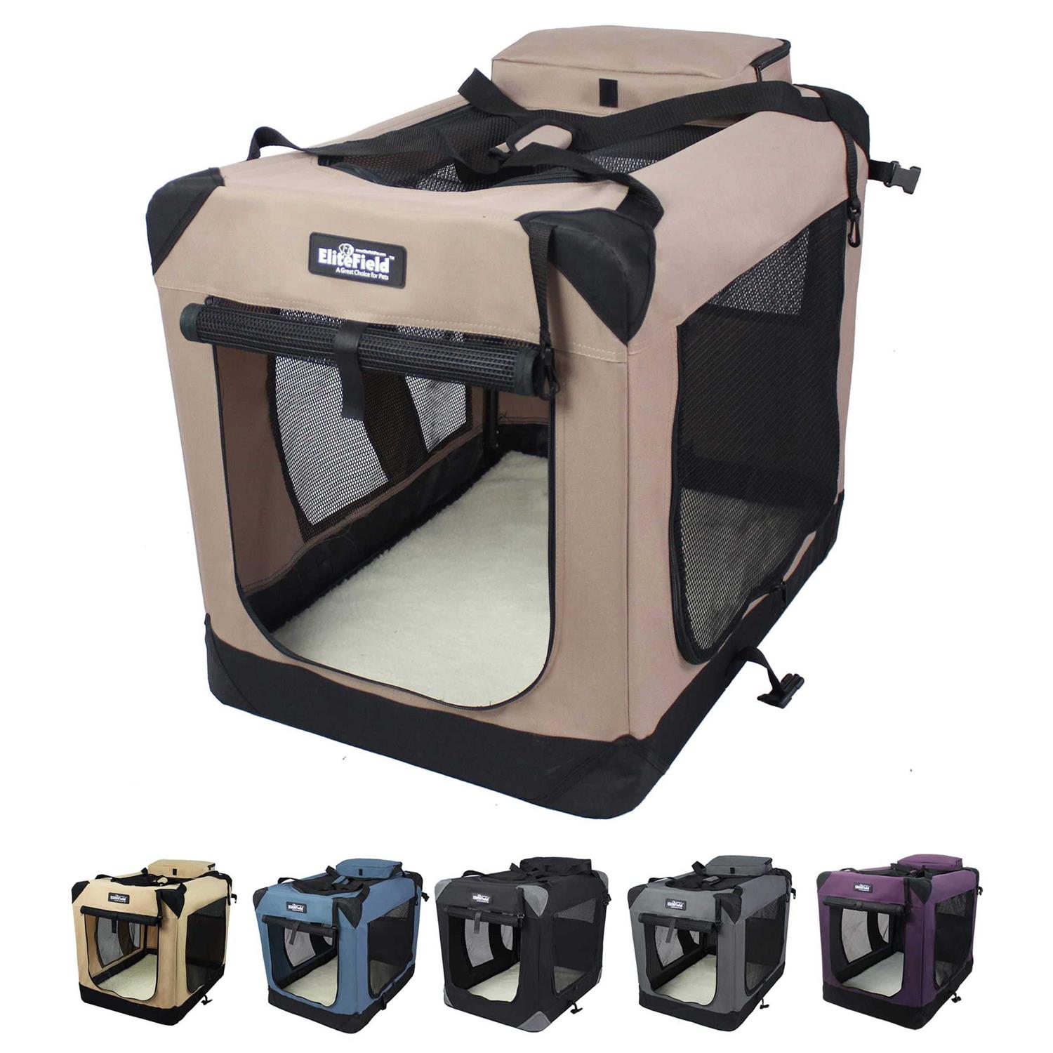 EliteField 3-Door Folding Soft Dog Crate