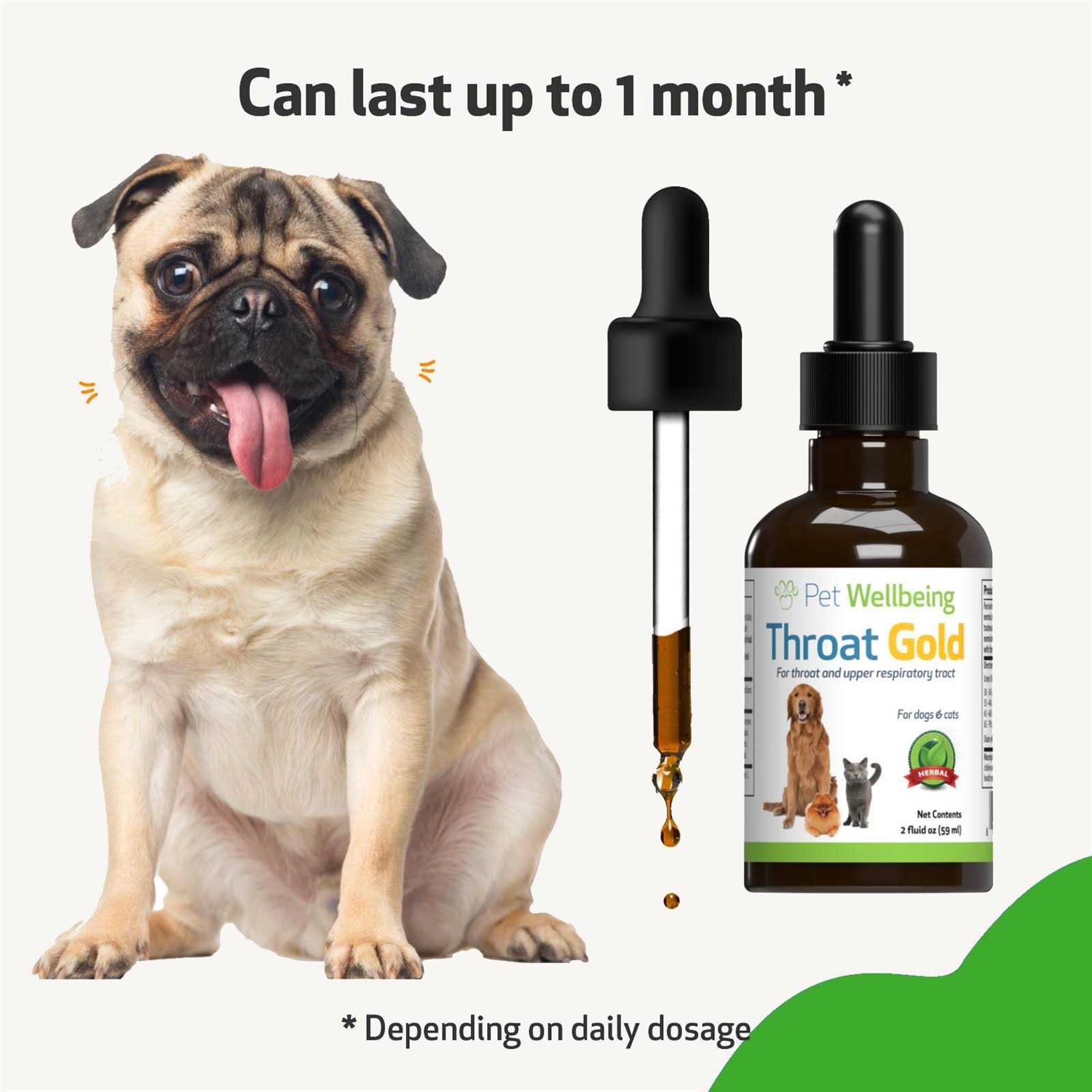 Pet Wellbeing Throat Gold Cough Throat Soother for Dogs