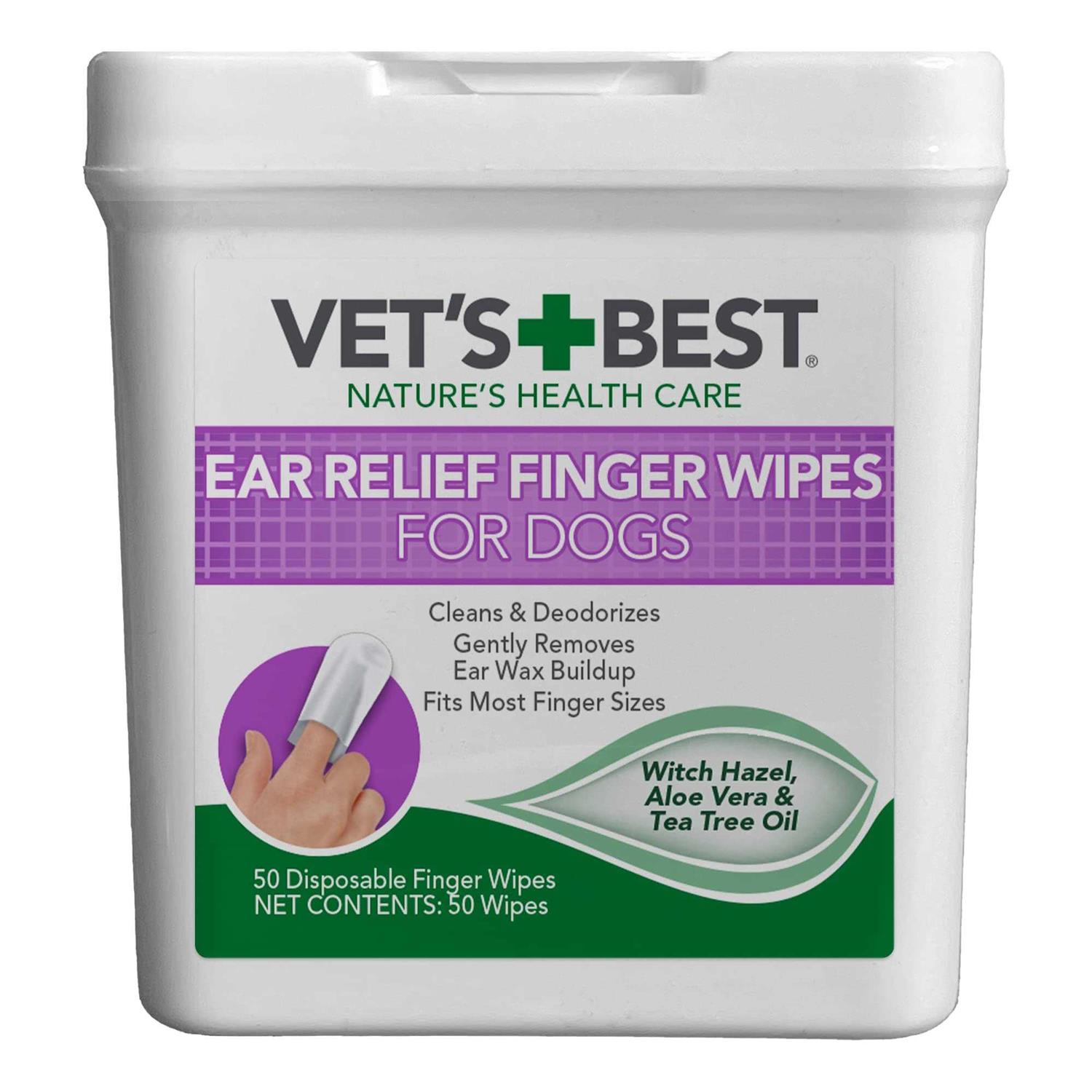 Vets Best Ear Finger Pads 50 Pads for Dogs