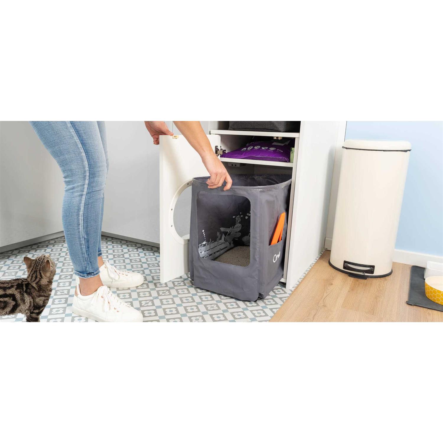 Discreet Cat Litter Box Top Entry Jump on