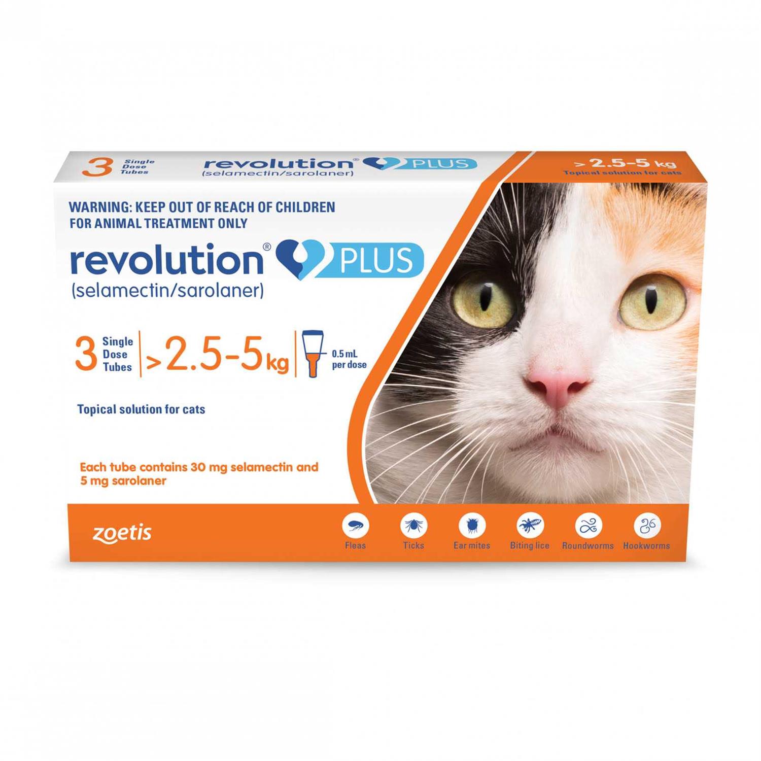 Revolution Plus Orange for Cats 5.6 to 11 lb (1 month)