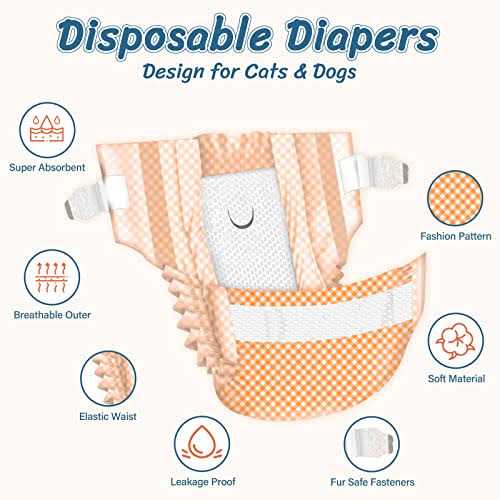 Pet Soft Disposable Cat Diapers Female Dog Diapers for Cats & Dogs in Heat Period or Urine Incontinence