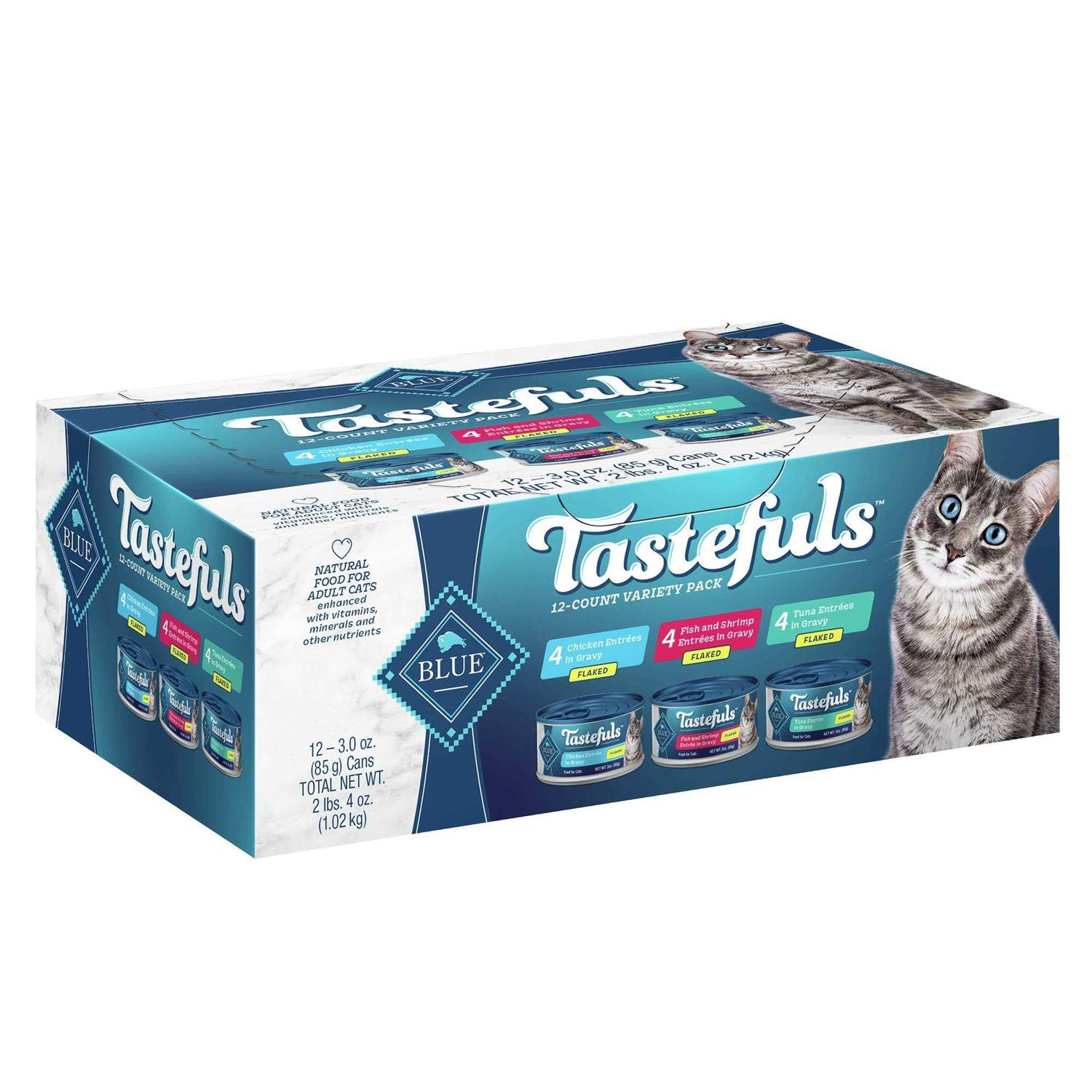 Blue Buffalo Tastefuls Tuna, Chicken and Fish/Shrimp Flaked Variety Pack Wet Cat Food