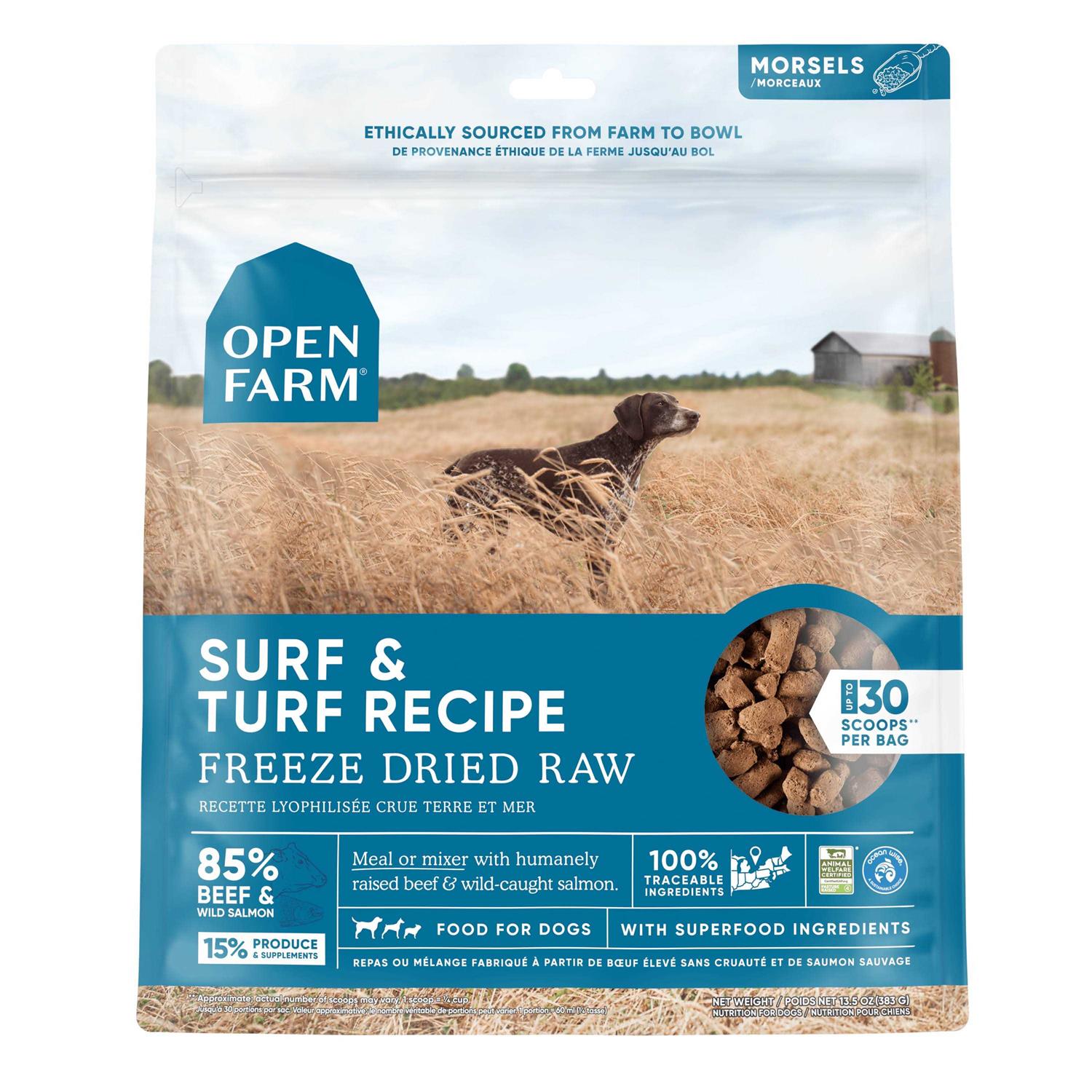 Open Farm Freeze Dried Raw Dog Food Surf & Turf