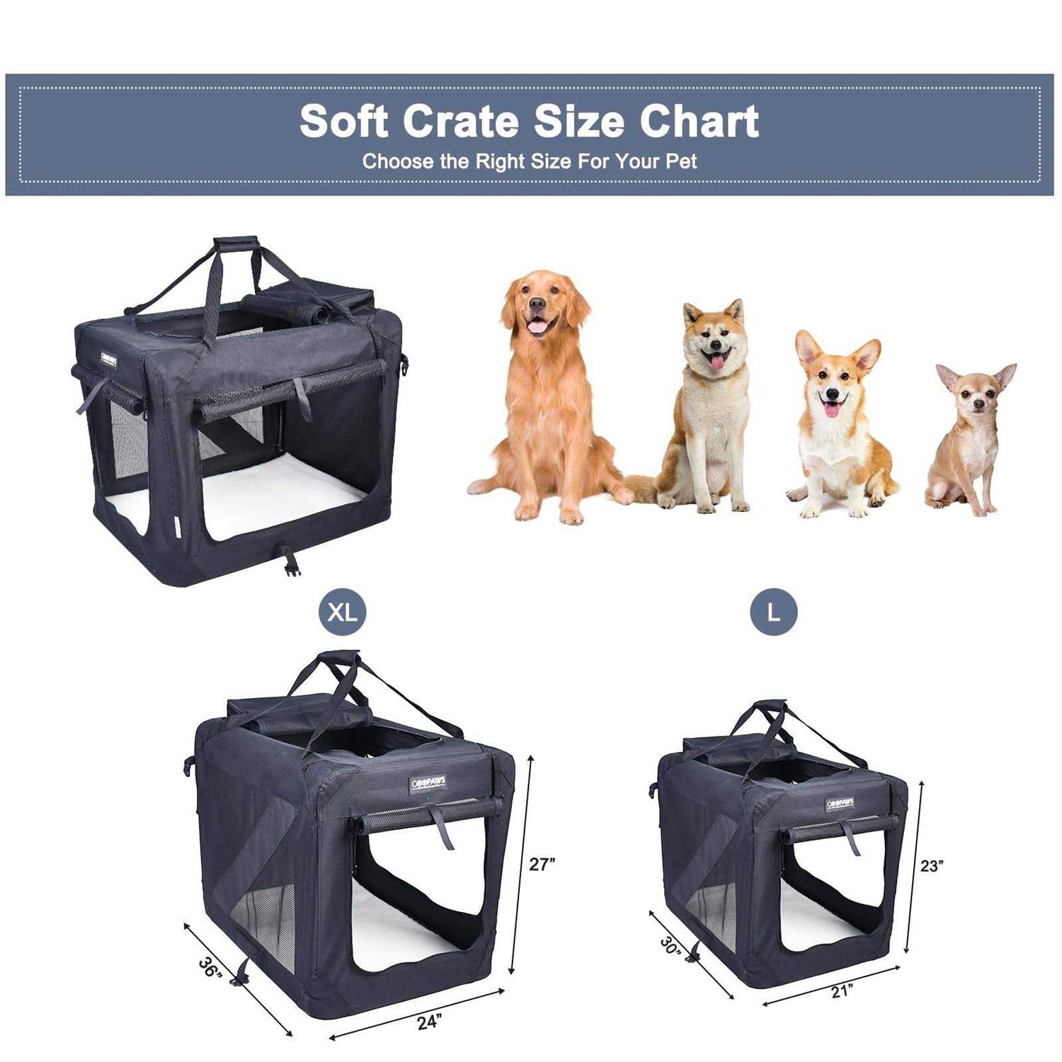 Jespet 3-Door Collapsible Soft-Sided Dog Crate
