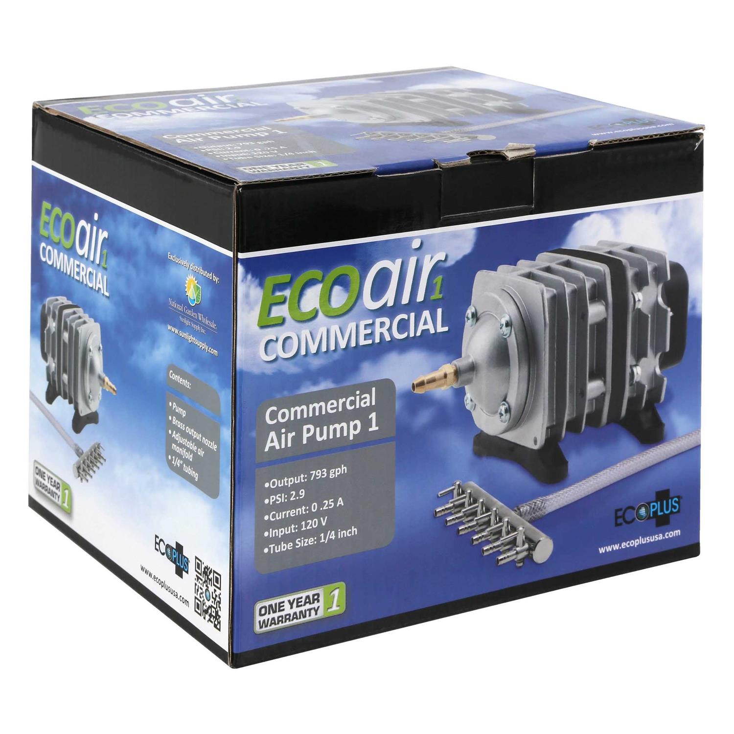 EcoPlus Commercial Air 1 Pump 18 Watt Single Outlet 793 GPH