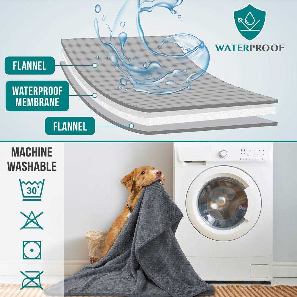 PetAmi Sherpa Fleece Waterproof Waffle Cat & Dog Blanket
