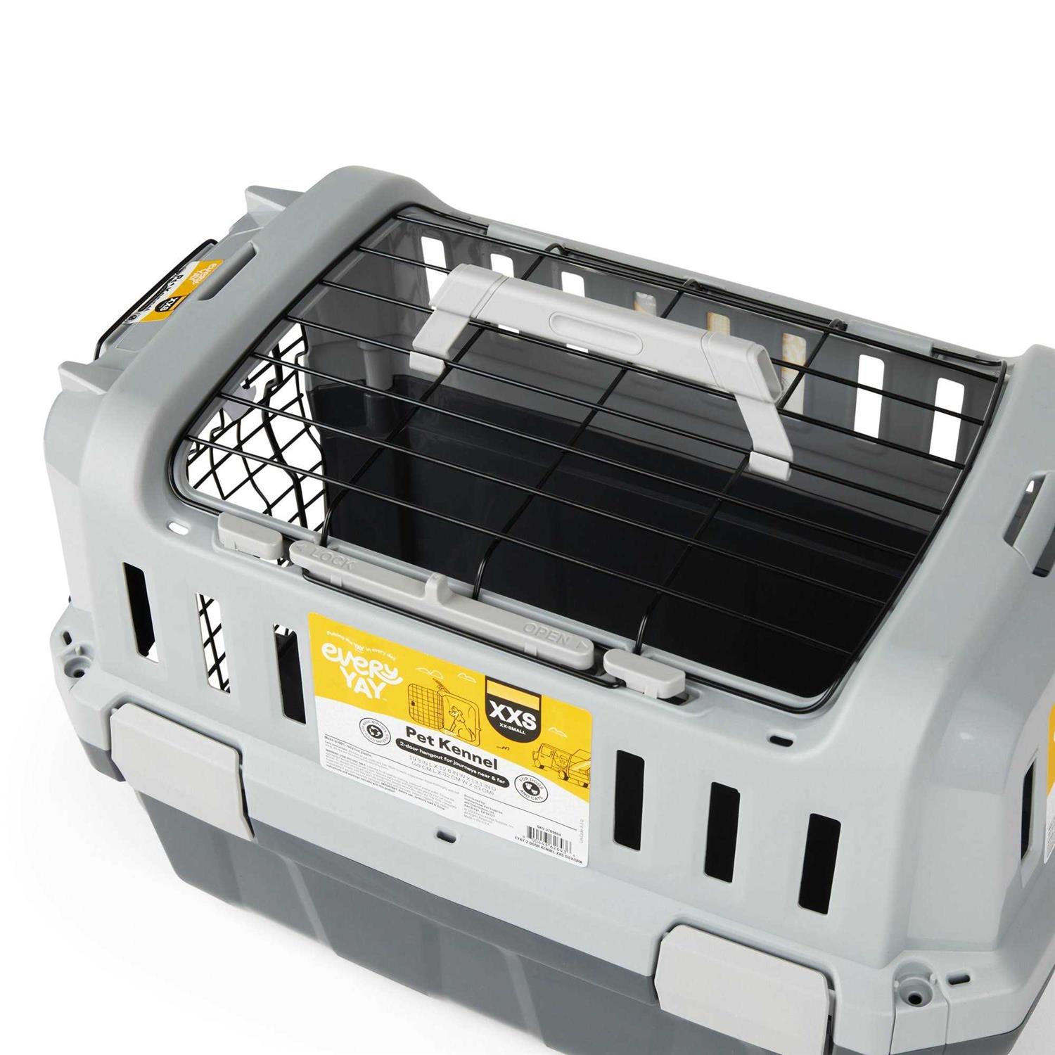 EveryYay Going Places Grey 2-Door Pet Kennel