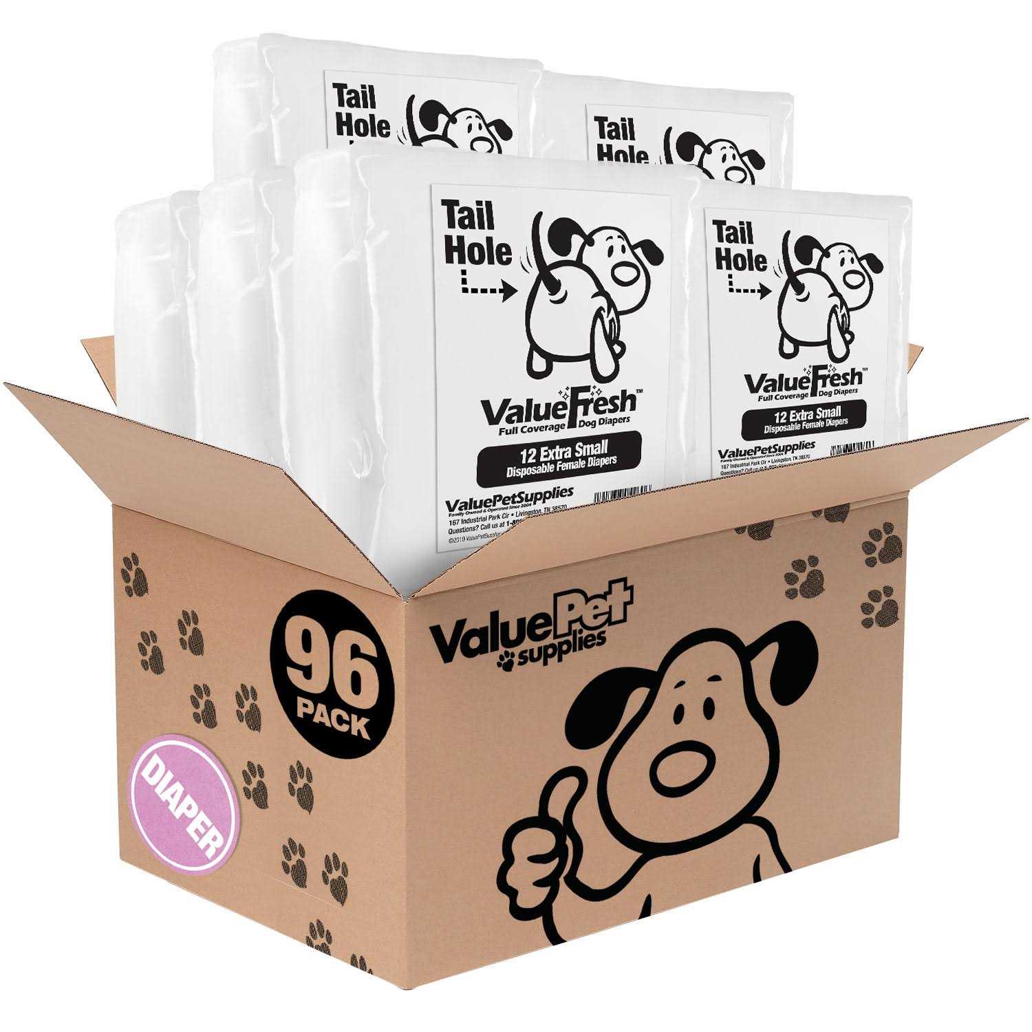 ValueFresh Female Dog Disposable Diapers