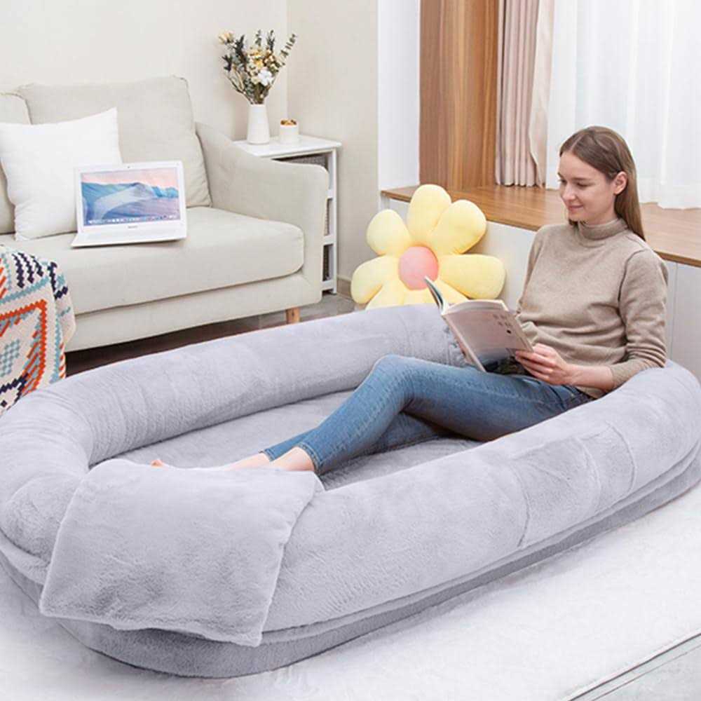 Human Dog Bed Large Dog Bed with Raised Cushioned Rim and