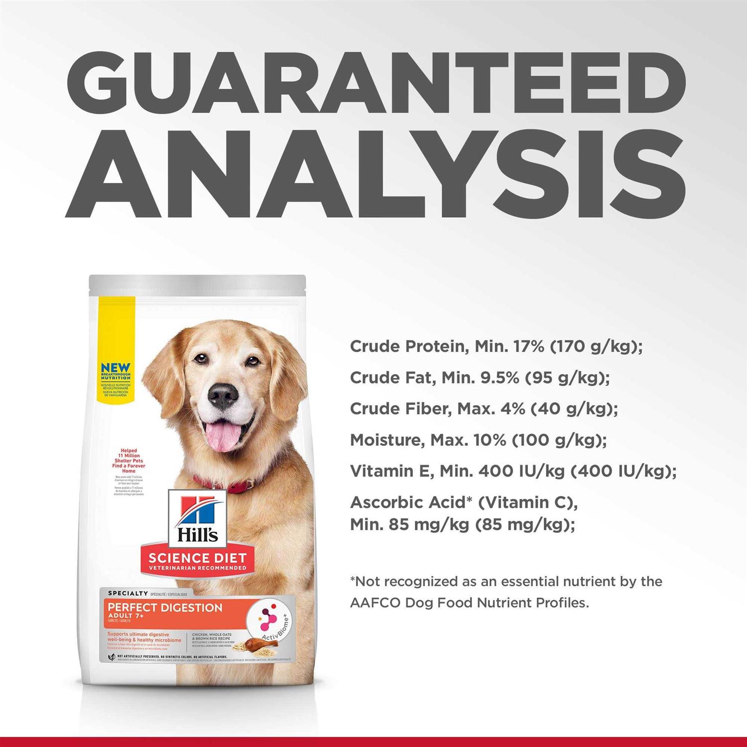 Hill’s Science Diet Adult 7+ Perfect Digestion Chicken Dry Dog Food