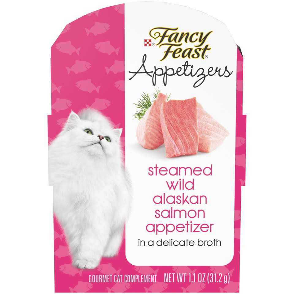 Purina Fancy Feast Appetizers Lickable Grain Free Wet Cat Food Topper Wild Alaskan Salmon Appetizer