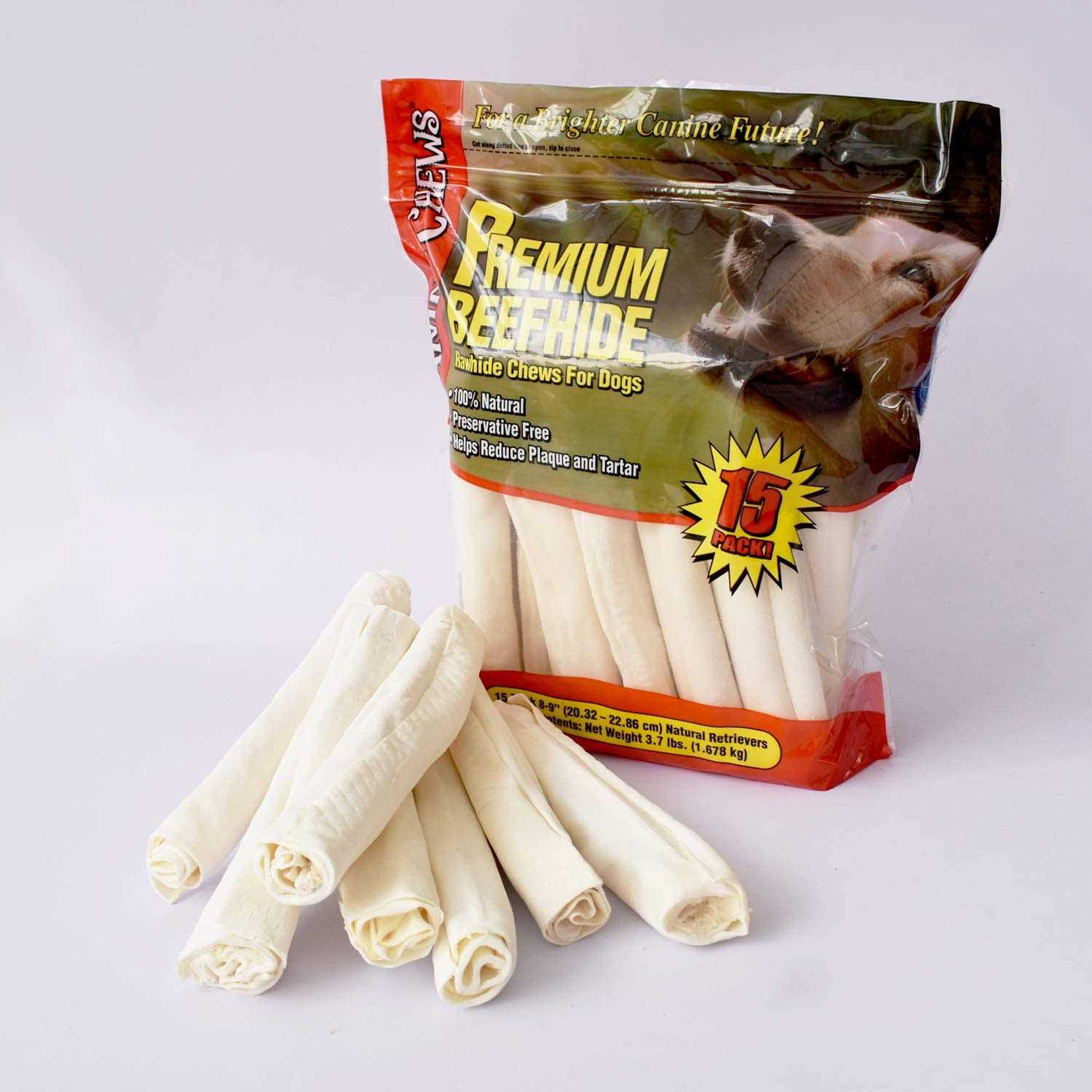 Canine Chews Premium All-Natural Beef Hide Canine Retrievers