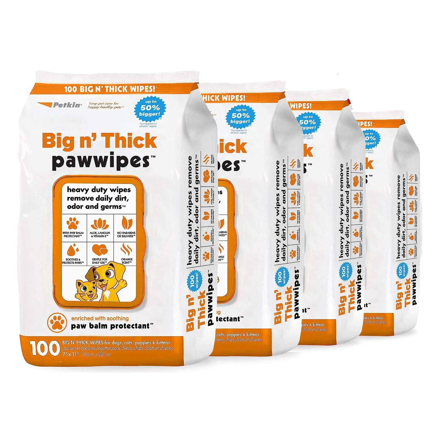 Petkin Big N’ Thick Paw Wipes 100