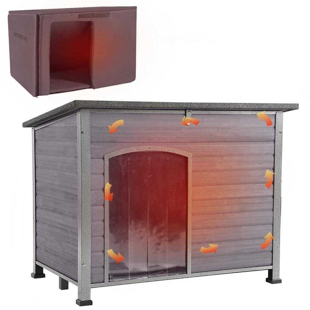 aivituvin Insulated Outdoor Dog House with Liner Inside Waterproof Roof