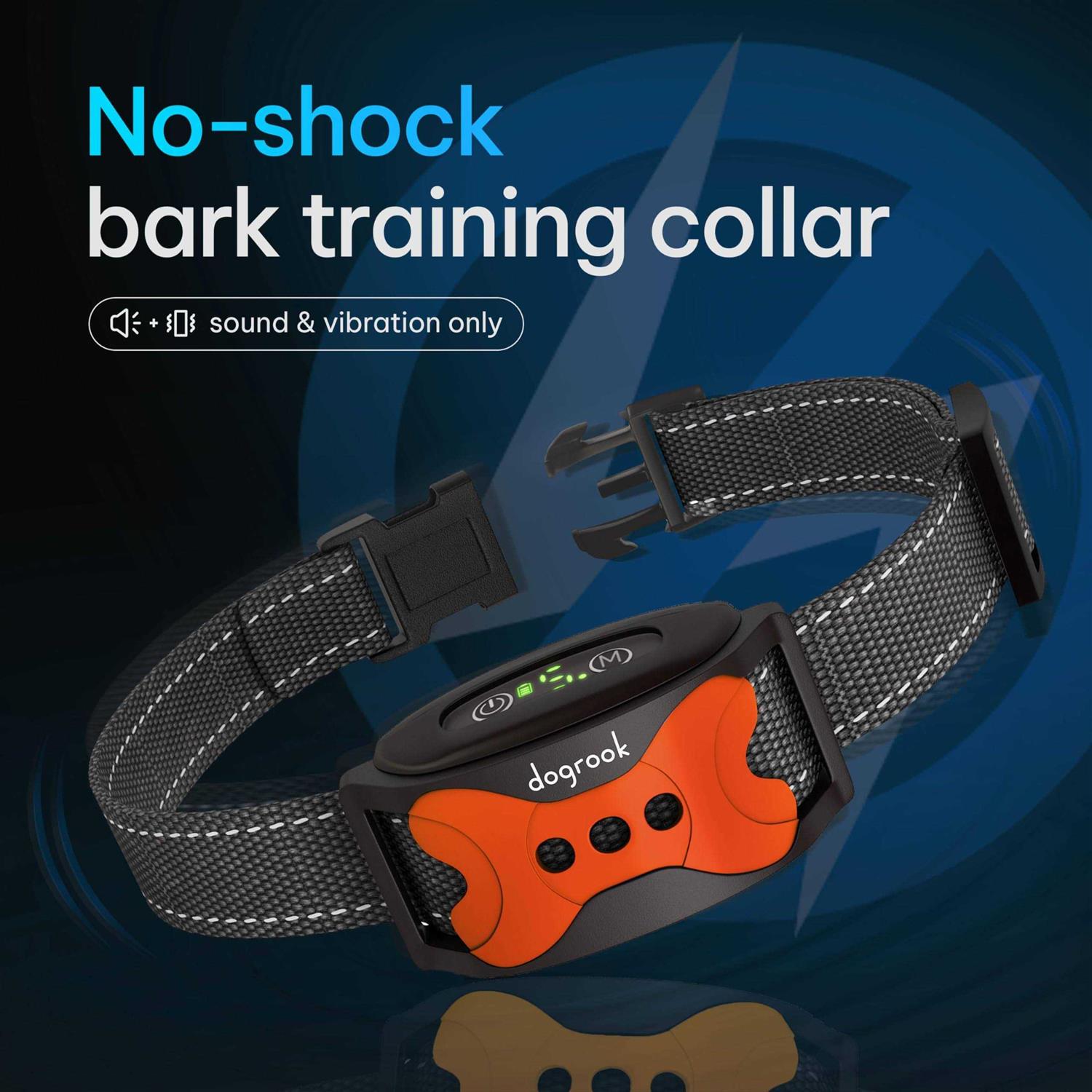 DogRook Rechargeable Dog Bark Collar Humane No Shock Barking Collar