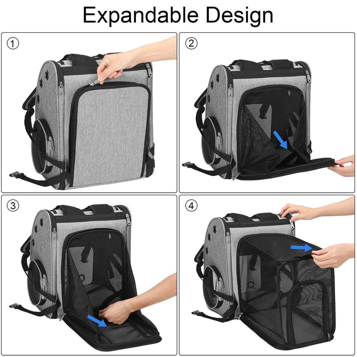 COVONO Expandable Pet Carrier Backpack for Cats, Dogs and Small Animals
