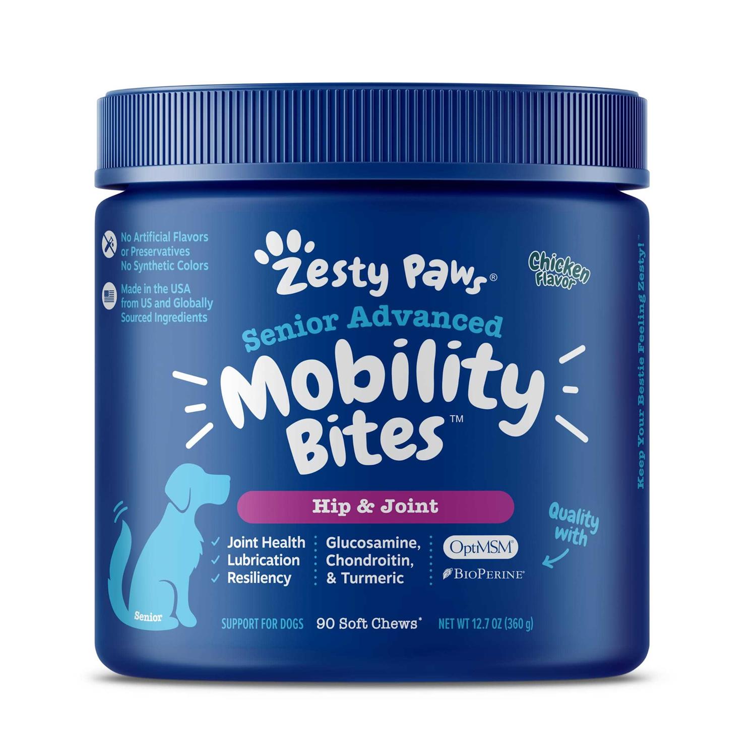 Zesty Paws Advanced Hip Joint Mobility Bites for Senior Dogs