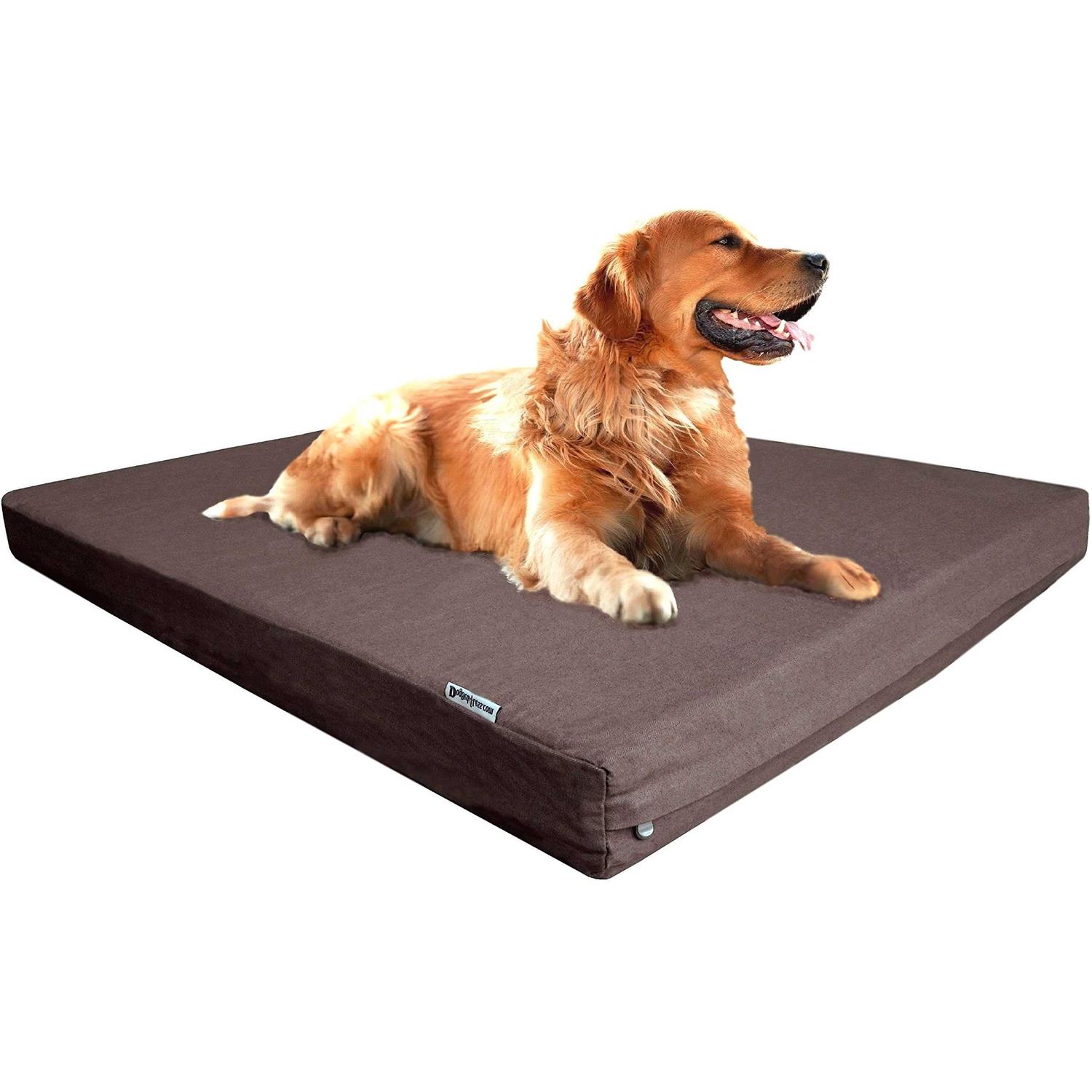 Dogbed4less Orthopedic gel Memory Foam Dog Bed Large Pet and Waterproof Liner Cover