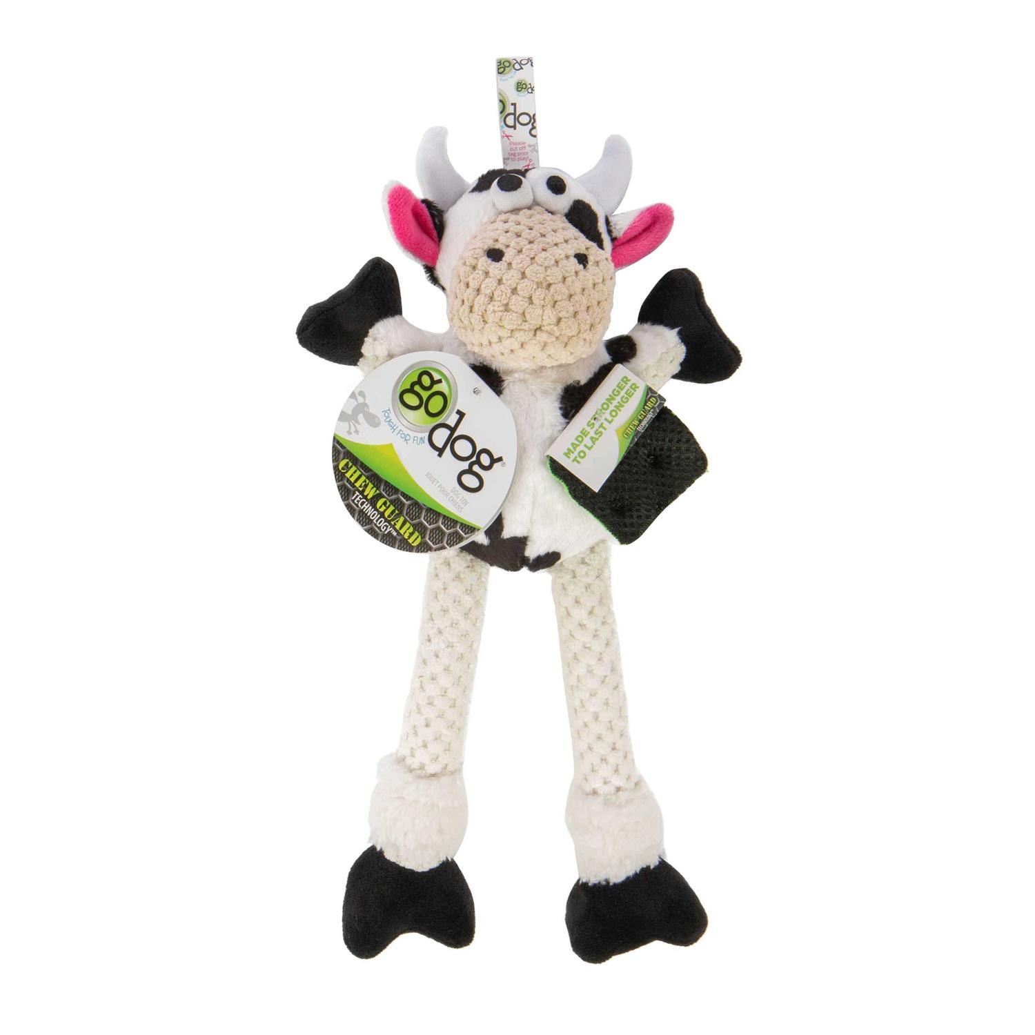 goDog Checkers Skinny Cow Dog Toy