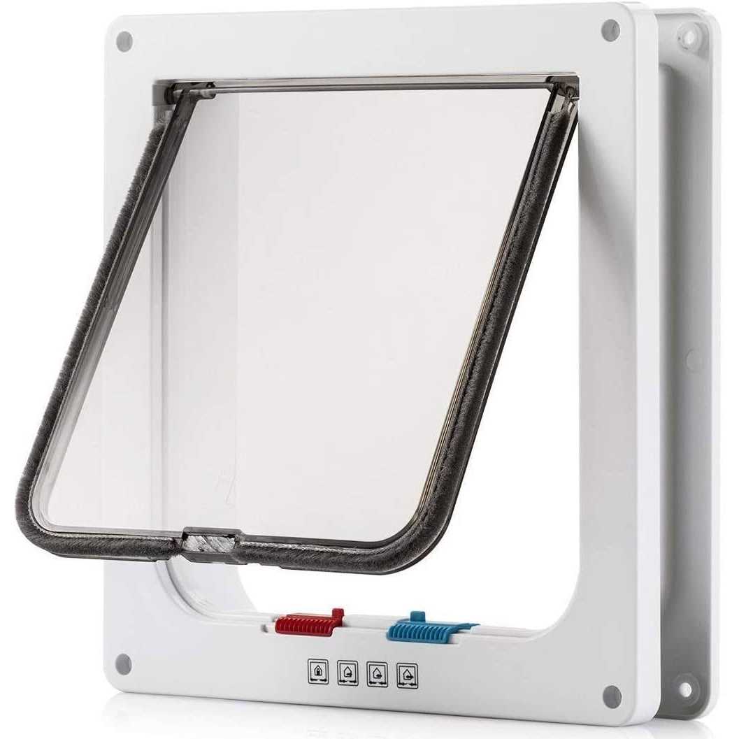 Depets Large Cat Door 4 Way Locking Cat Flap Door for Interior Exterior Doors