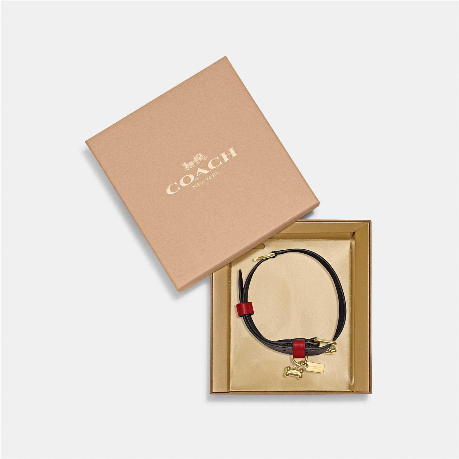Coach Outlet Boxed Pet Collar In Signature Canvas