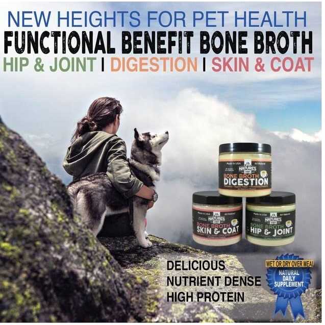 Nature’s Diet Pet Original Bone Broth Protein Powder with Functional Benefits for Hip and Joint, Digestion, Skin and coat