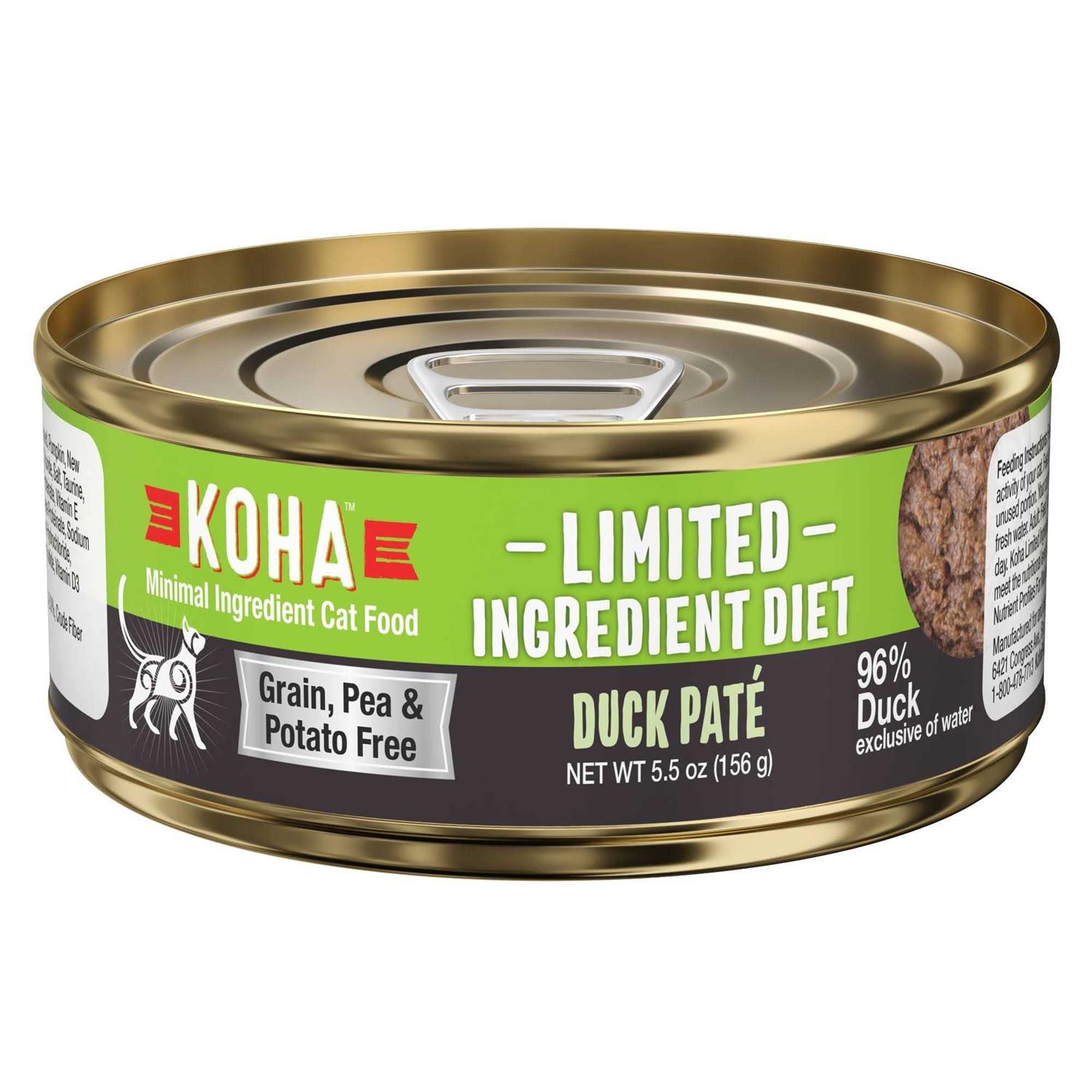 Koha Limited Ingredient Diet Duck Pate for Cats Single Meat Wet Cat Food for Sensitive Stomachs