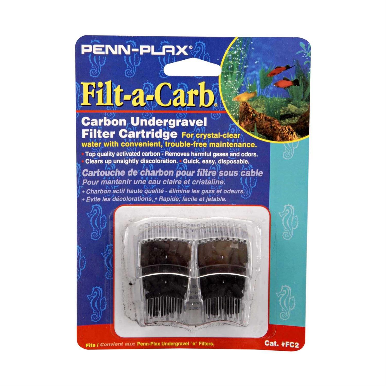 Filt-a-Carb Activated Carbon Media Cartridges for Multi-Pore and Undergravel E Filters Penn Plax