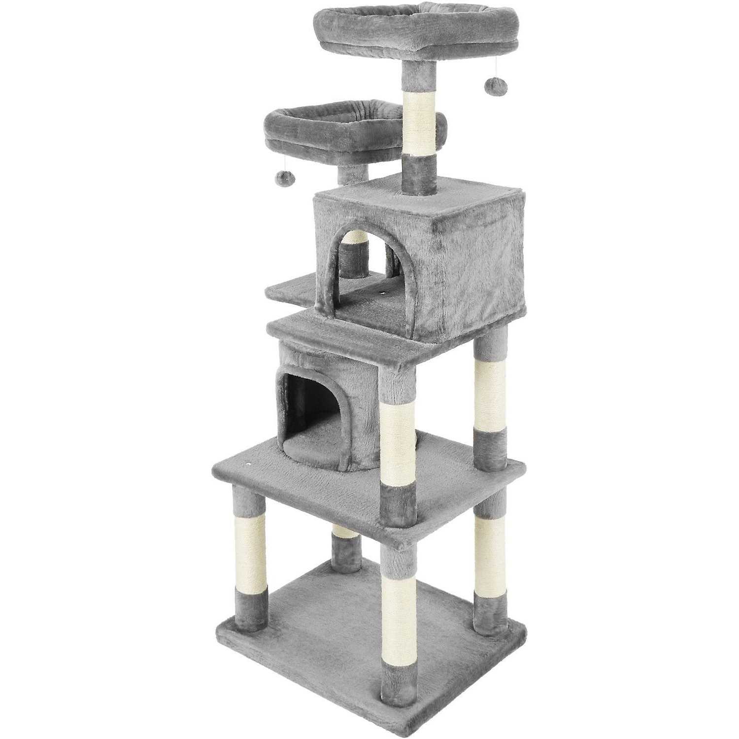 Frisco 61-in Faux Fur Cat Tree Condo