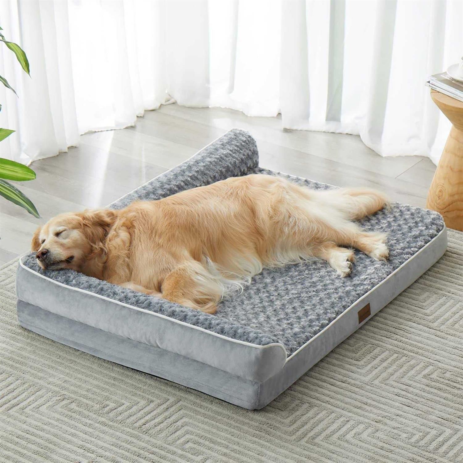 BFPETHOME Large Orthopedic Bed for Large Dogs-Big Waterproof Sofa Dog Bed with Removable Washable Cover, Large Dog Bed with Waterproof Lining and