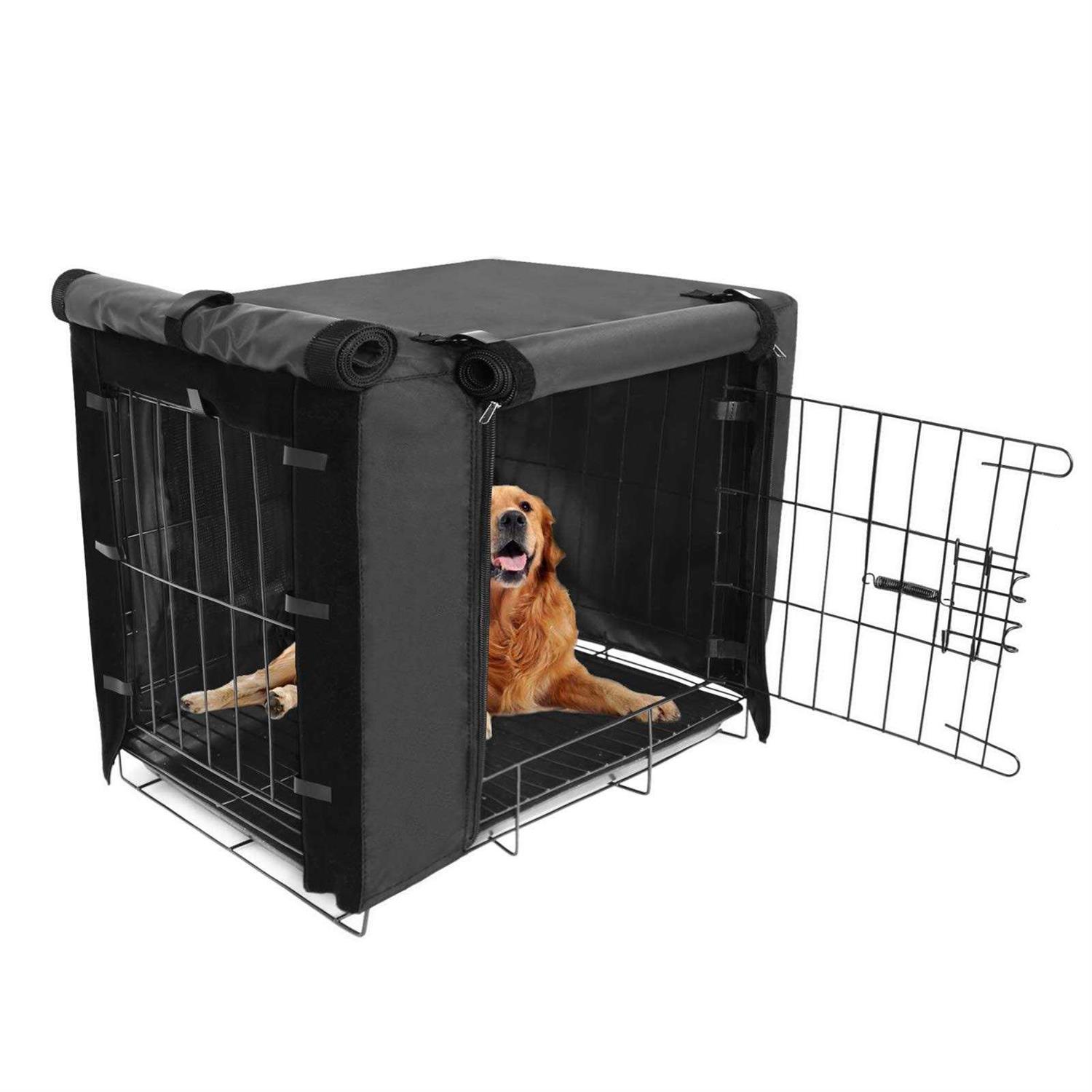 Durable Dog Crate Cover Double Door for Large pet Kennel Covers Universal Fit 36 42 48 inches Wire Dog Crate