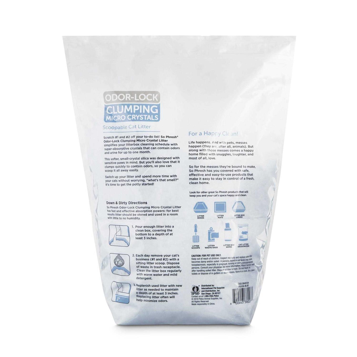 So Phresh Scoopable Odor-Lock Clumping Micro Crystal Cat Litter Silica