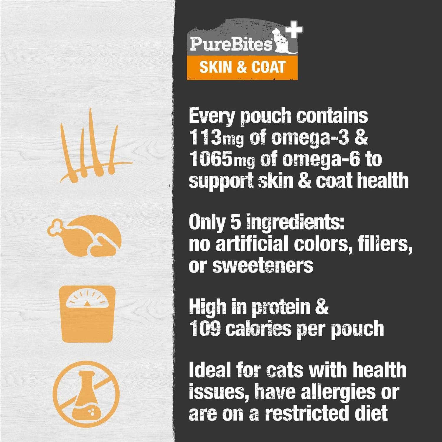 PureBites Plus Squeezables Dog Treat Topper Skin & Coat