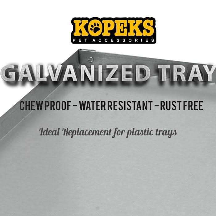 KOPEKS Galvanized Metal Tray for Dog Crates, Pet Kennels, Restaurant Grease Traps, and Floor Protection