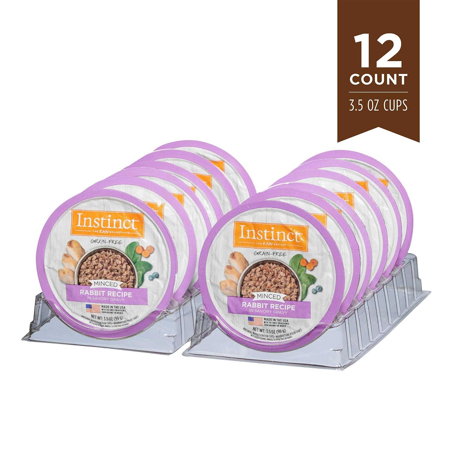 Instinct Grain-Free Minced Recipe Real Wet Cat Food Cups