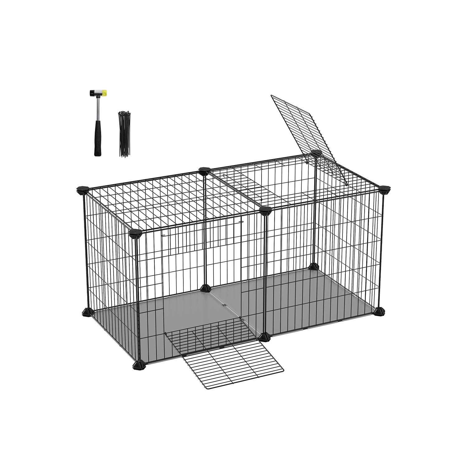 SONGMICS Small Animal Playpen with Top and Base