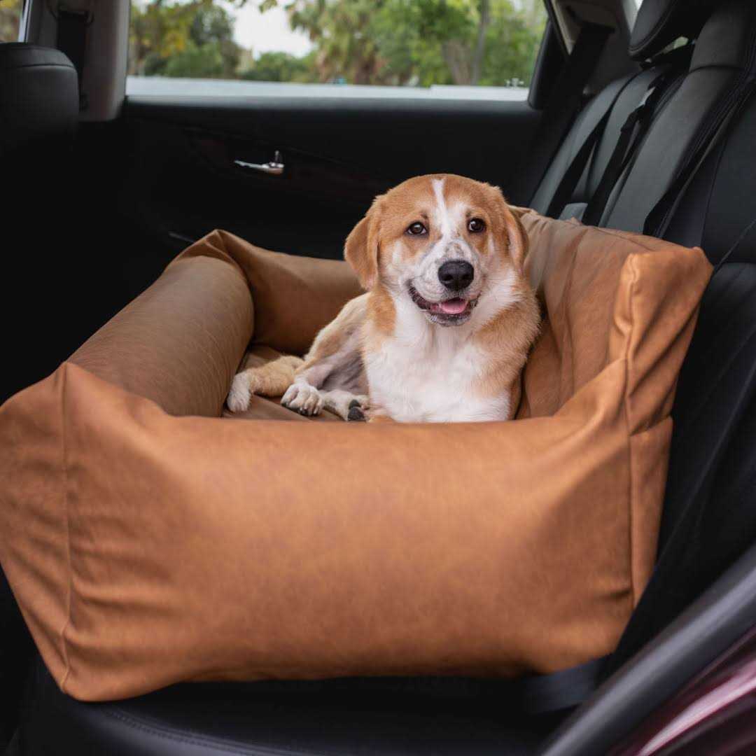 PupProtector Faux Leather Memory Foam Dog Car Bed