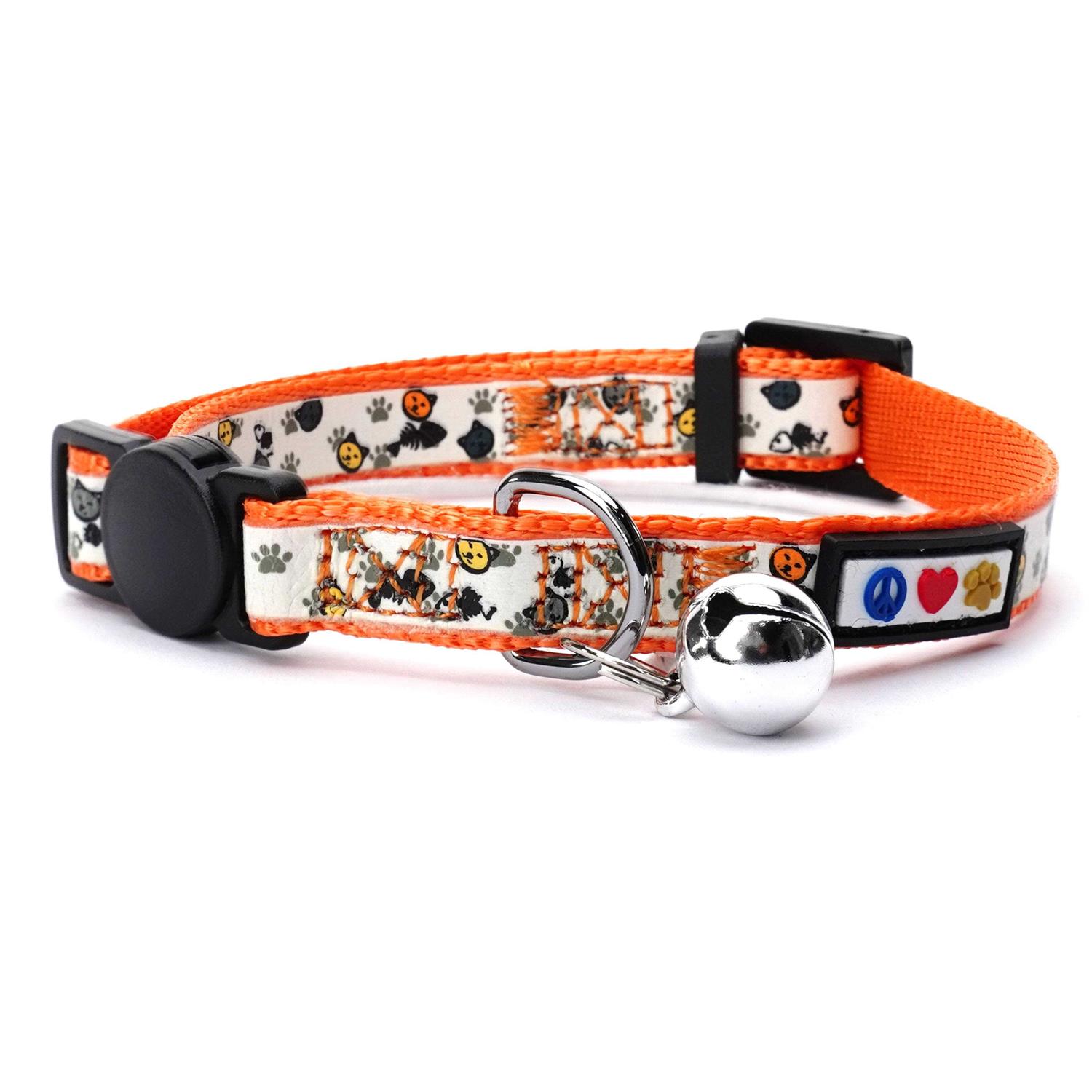 Pawtitas Cat Collar with Safety Buckle and Removable Bell Cat Collar Kitten Collar