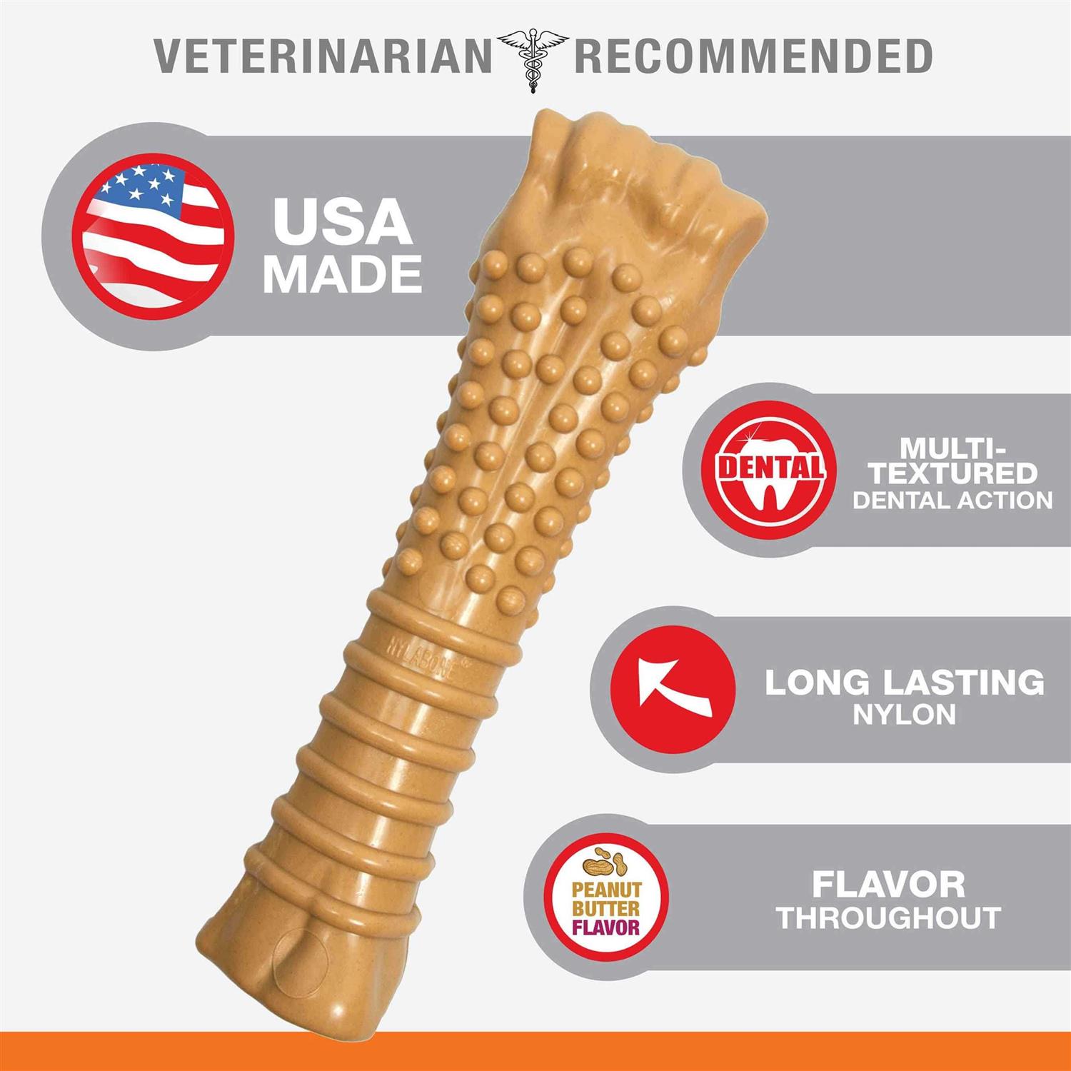 Nylabone Dura Chew Souper Peanut Butter Dog Bone