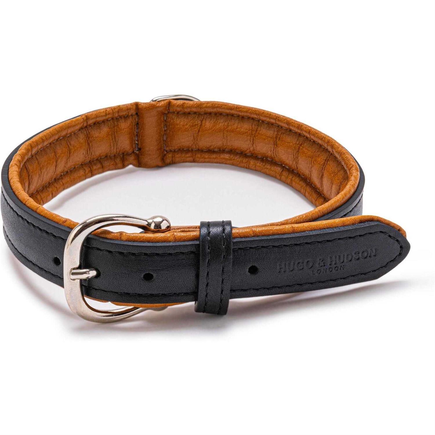 HUGO & HUDSON Padded Leather Dog Collar