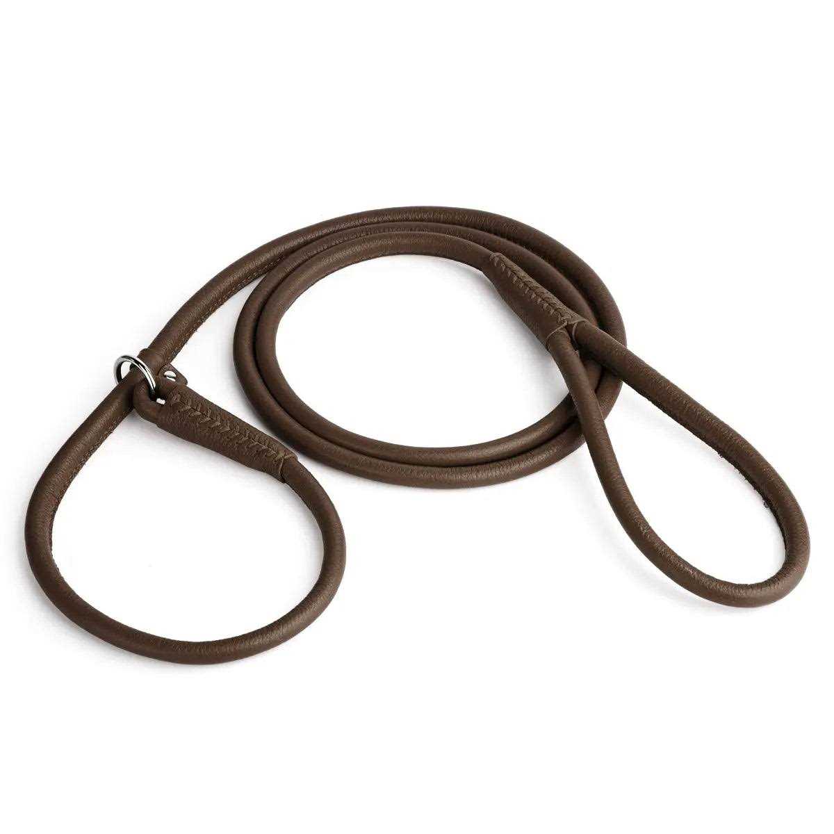 Dogline Leather Round Slip Lead