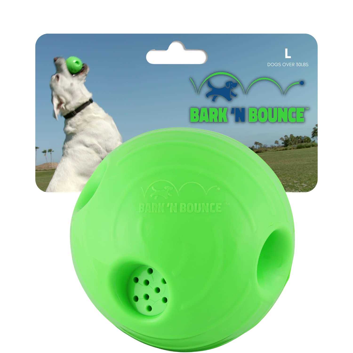 The Outdoor Optimist Bark N Bounce The Interactive Dog Toy Ball That Bounces and Laughs