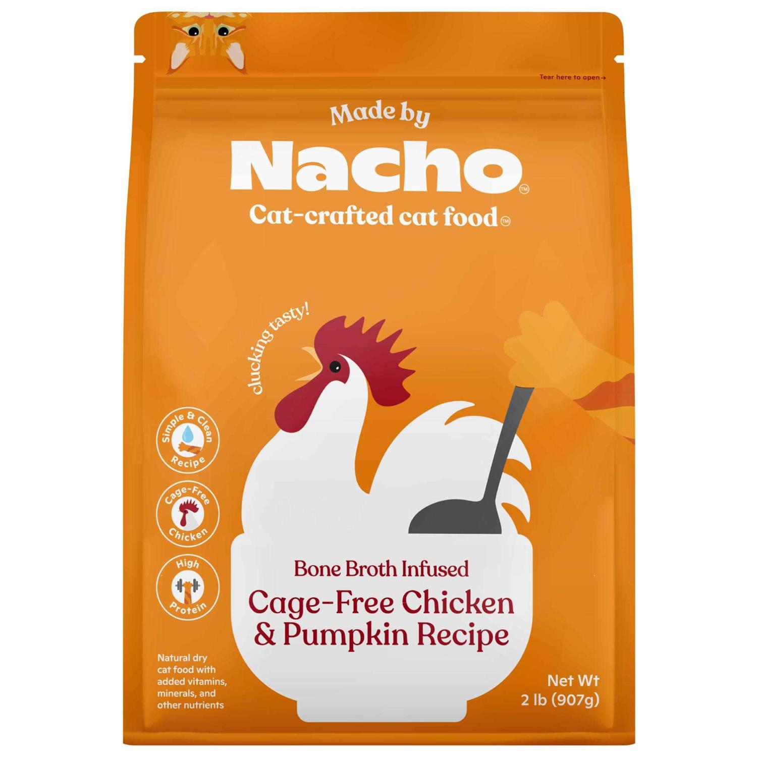 Made by Nacho Bone Broth Infused Cage-Free Chicken & Pumpkin Recipe Dry Cat Food