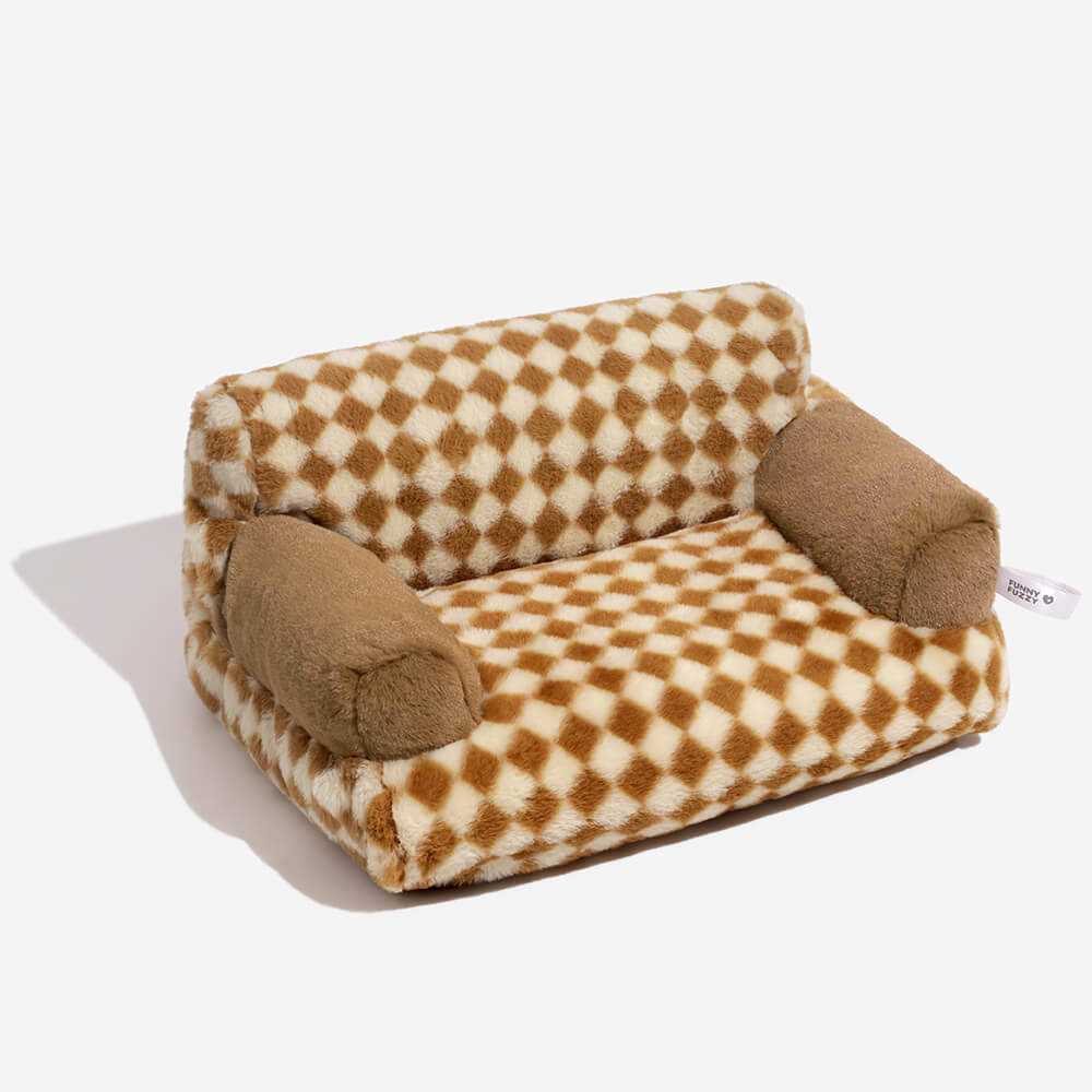 FunnyFuzzy Plaid Dog & Cat Couch Bed Gift for Dog