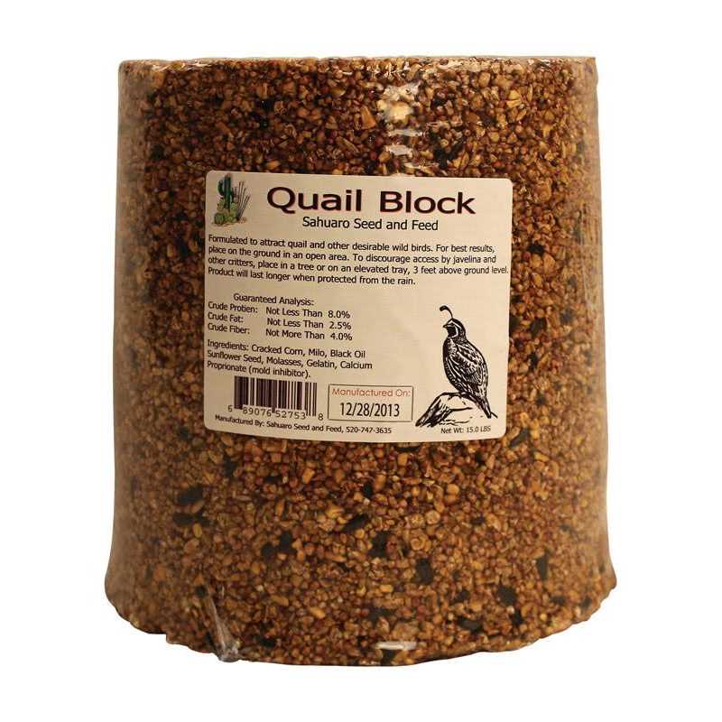 Sahuaro Seed Quail Bird Food Block for Corn