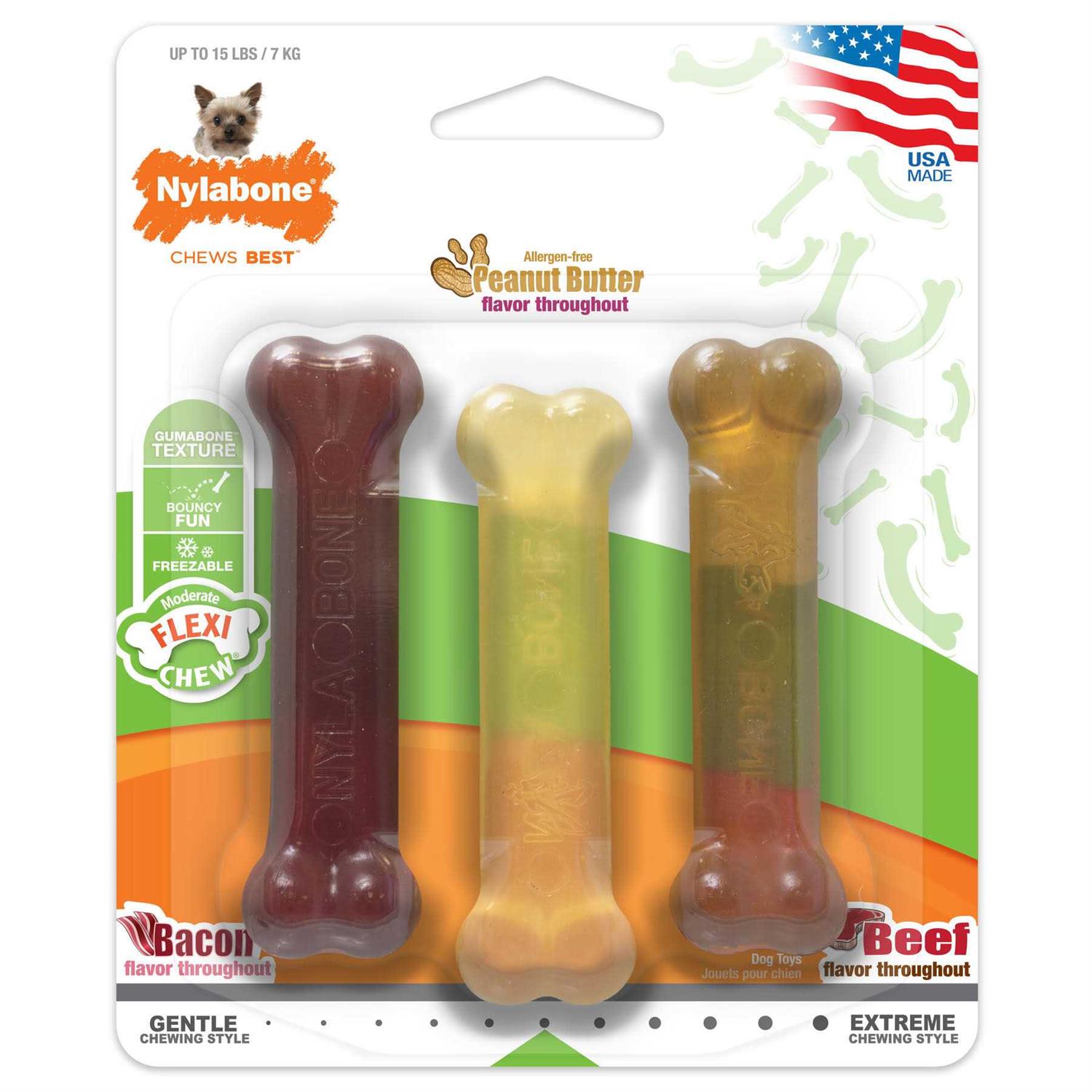 Nylabone Flexi Chew Triple Pack